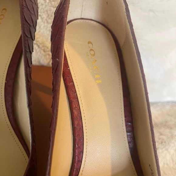 Coach Smith Cut Snake black cherry heels - Picture 4 of 6